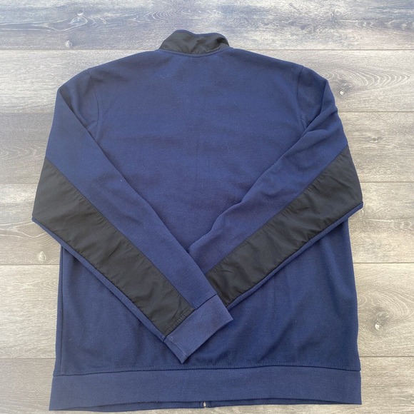 Alfani Track Jacket Mens Size Large Slim Fit Navy Black Front Zip Up - Picture 7 of 7